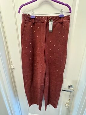 Suede studded pants NWT
